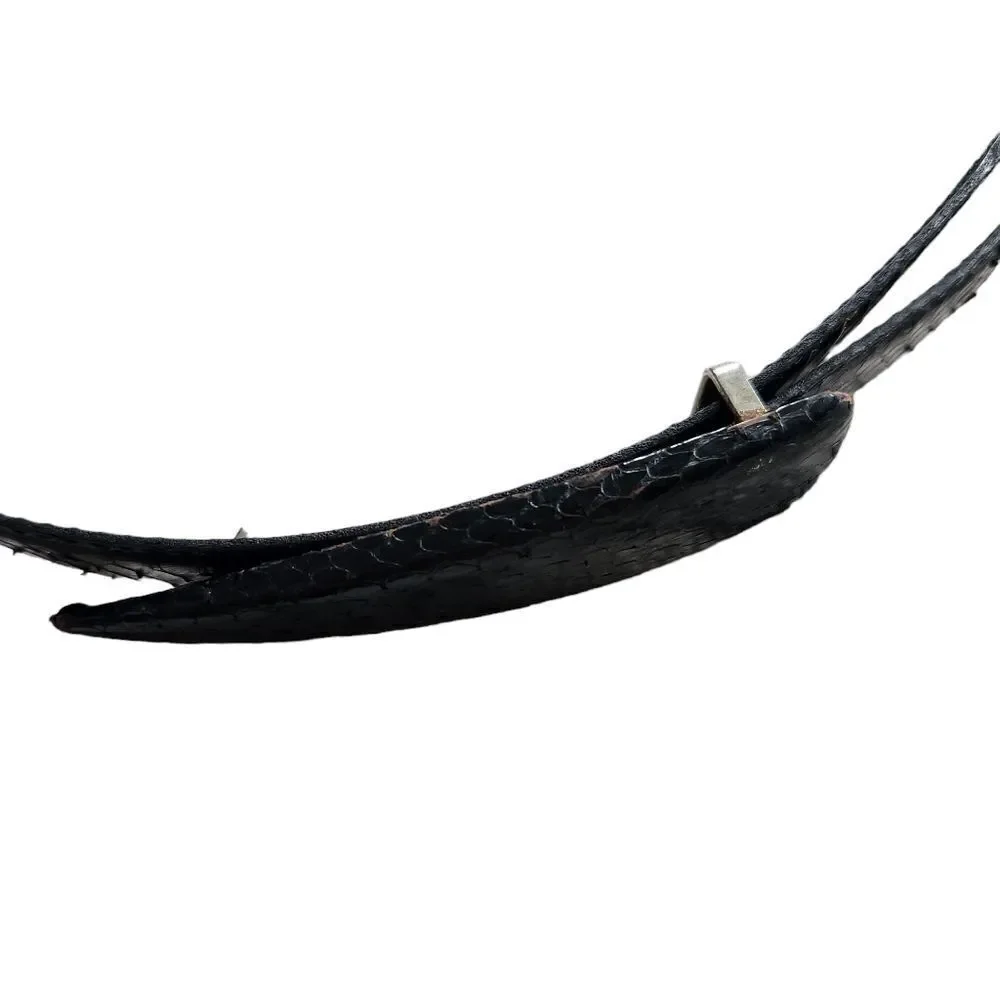 Fob Trading Snakeskin Belt Black M L 24-28 inch Skinny